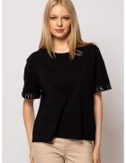 Heavy Tools Tricou cu model uni si decolteu la baza gatului Morell - Negru