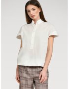 HELENE GALWAS Bluza cu guler Mao Fee - Alb optic