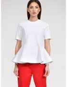 HELENE GALWAS Bluza cu terminatie peplum Frida - Alb optic