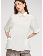 HELENE GALWAS Bluza lejera Fay - Alb murdar