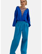 HELENE GALWAS Pantaloni ampli Irena - Albastru deschis