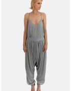 HELENE GALWAS Pantaloni baggy din matase Ingrid - Gri melange
