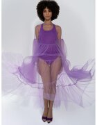 HELENE GALWAS Rochie maxi din tul transparent Alena - Ametist