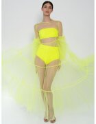 HELENE GALWAS Rochie maxi din tul transparent Alena - Galben pai