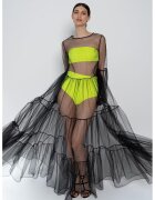 HELENE GALWAS Rochie maxi din tul transparent Alena - Negru