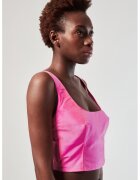 HELENE GALWAS Top crop de matase Flavia - Roz aprins
