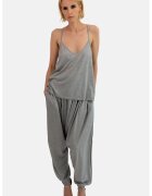 HELENE GALWAS Top de matase Ilaria - Gri melange