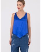 HELENE GALWAS Top de matase Ilayda - Albastru royal