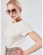 HELENE GALWAS Tricou cu decolteu rotund Franca - Alb murdar