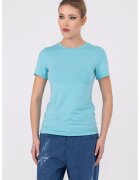 HELENE GALWAS Tricou cu decolteu rotund Franca - Albastru pastel