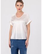 HELENE GALWAS Tricou din amestec de matase Ava - Alb optic