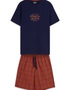 Henderson Pijama barbati Dash bluemarin - rosu - Multicolor