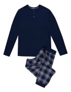 Henderson Pijama barbati Honor - albastru - bumbac - maneca lunga - set bluza si pantaloni