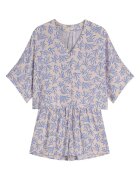 Henderson Pijama dama albastru aprins - imprimeu floral - maneca trei sferturi - scurta - viscoza