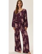 Henderson Pijama dama floral - viscoza - maneca lunga - violet - Floral