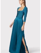 HERVE LEGER Pantaloni din matase cu croi evazat - talie inalta si crapatura pe picior