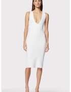 HERVE LEGER Rochie creion cu slit pe partea din spate - Alb