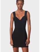HERVE LEGER Rochie cu model suprapus si decolteu sweetheart - Negru