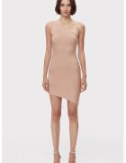 HERVE LEGER Rochie mini asimetrica cu umarul gol - Roz
