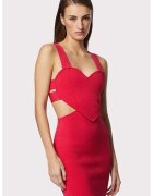HERVE LEGER Rochie mini cambrata - cu detaliu in forma de inima - Rosu