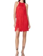 HERVE LEGER Rochie mini cu franjuri - Rosu