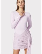 HERVE LEGER Rochie mini cu maneca lunga si detalii drapate - Roz