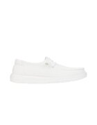 HEYDUDE Pantofi boat uni din material textil - Alb optic