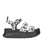 HEYDUDE Sandale cu talpa wedge si model - Alb/Negru