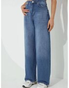 HiCCUP Blugi dama denim - croiala larga - talie normala - lungime lunga - albastru