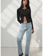 HiCCUP Blugi dama - picior drept - talie inalta - albastru deschis - denim