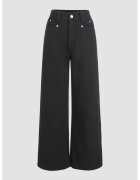 HiCCUP Blugi dama talie inalta - croiala larga - negru - denim