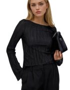 HiCCUP Bluza dama - cu decolteu tip barcuta - maneci lungi - negru - poliester