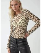 HiCCUP Bluza dama - cu guler rotund - imprimeu - bej