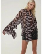 HiCCUP Bluza dama cu imprimeu zebra și volane - Multicolor