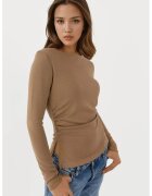 HiCCUP Bluza dama - cu maneca lunga - tricot - bej