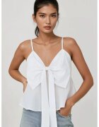 HiCCUP Bluza dama - decolteu in V - maneci atarnate - alb - textil