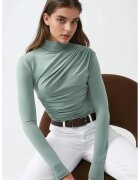 HiCCUP Bluza dama - guler inalt - poliester/elastan - verde prafuit