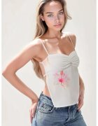 HiCCUP Bluza dama - imprimeu la spate - guler inima - alb - textil