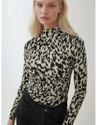 HiCCUP Bluza dama - maneca lunga - jerseu - bej/negru