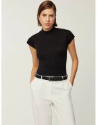 HiCCUP Bluza dama - maneca scurta - guler inalt - negru - tricot