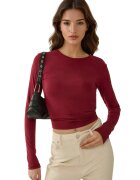 HiCCUP Bluza dama - Slim Fit - maneca lunga - rosu - Visiniu