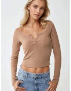 HiCCUP Bluza dama - slim fit - tricot - maro