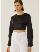 HiCCUP Bluza dama - spate decupat - poliester - negru