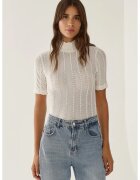 HiCCUP Bluza dama - texturata - maneca lunga - slim fit - alb - poliester