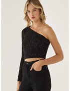 HiCCUP Bluza dama - tricotata cu o maneca - negru - tricot