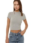 HiCCUP Bluza dama - tricotata - slim fit - gri - poliester si viscoza