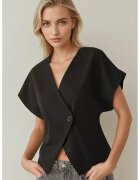 HiCCUP Bluza pentru dama - cu decolteu in V - bumbac - negru