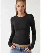 HiCCUP Bluze dama - bluza cu maneca lunga - guler rotund - negru - jerseu