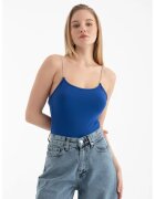 HiCCUP Body decolteu rotund - bretele Diamante - albastru - textil - Albastru