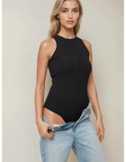 HiCCUP Body texturat guler halter - croiala slim fit - negru - jerseu
